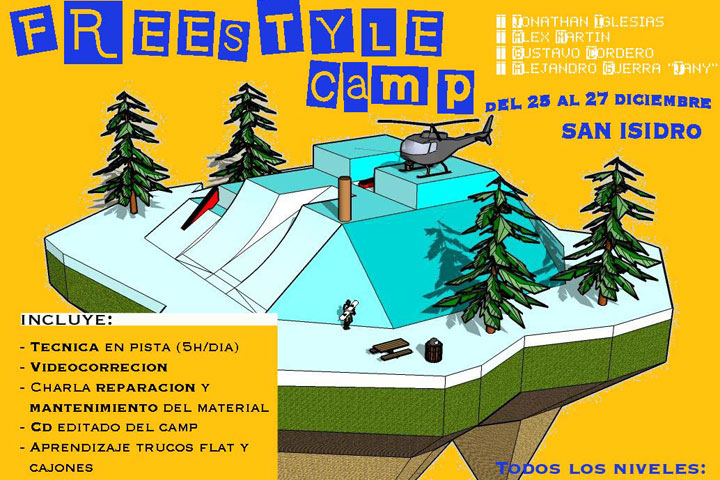 Cartel del Camp Freestyle de Snowboard 2009.