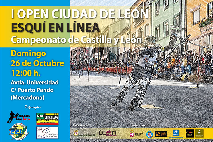 Cartel del I Open Ciudad de León de esquí en línea.